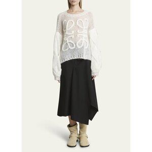 Loewe Anagram Cable-Knit Sleeve Sweater